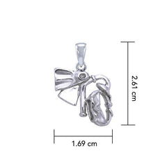 DIVE Mask and Fin Sterling Silver Pendant TP1260 - DiveSilver Jewelry