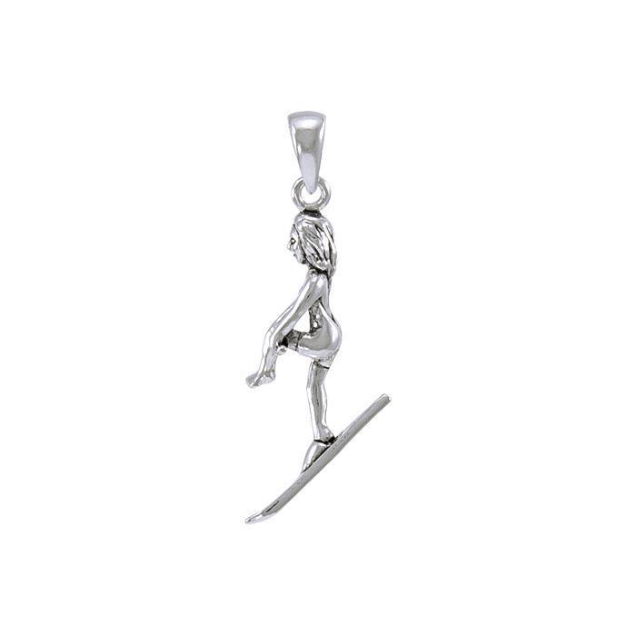 Water Ski Girl Sterling Silver Pendant TP1262 - Pendants