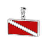 Dive Flag Sterling Silver Pendant TP1362 - Pendants