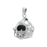 3 Dimensional Diving Helmet Sterling Silver Pendant TP1510 - Pendants