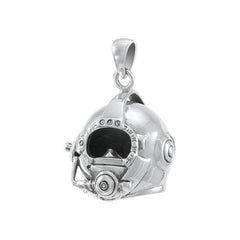 3 Dimensional Diving Helmet Sterling Silver Pendant TP1510 - Pendants