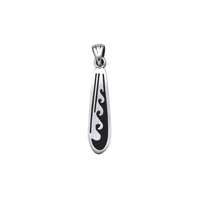 Wave Surfboard Sterling Silver Pendant TP1544 - Pendants