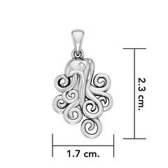A mystical flexibility ~ Sterling Silver Octopus Pendant Jewelry - DiveSilver Jewelry