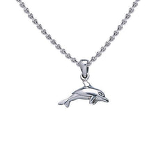 Small Dolphin Sterling Silver Pendant TP2325 - Pendants