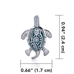 Aboriginal Turtle Silver Pendant - DiveSilver Jewelry