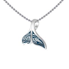 Aboriginal Inspired Sterling Silver Whale Tail Pendant - DiveSilver Jewelry