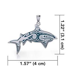 Dive into Ancient Wisdom: Aboriginal Shark Silver Pendant - TP2329 | Embrace the Strength and Spirit of the Shark - DiveSilver Jewelry