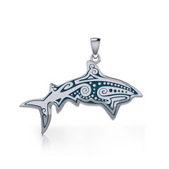 Dive into Ancient Wisdom: Aboriginal Shark Silver Pendant - TP2329 | Embrace the Strength and Spirit of the Shark - DiveSilver Jewelry