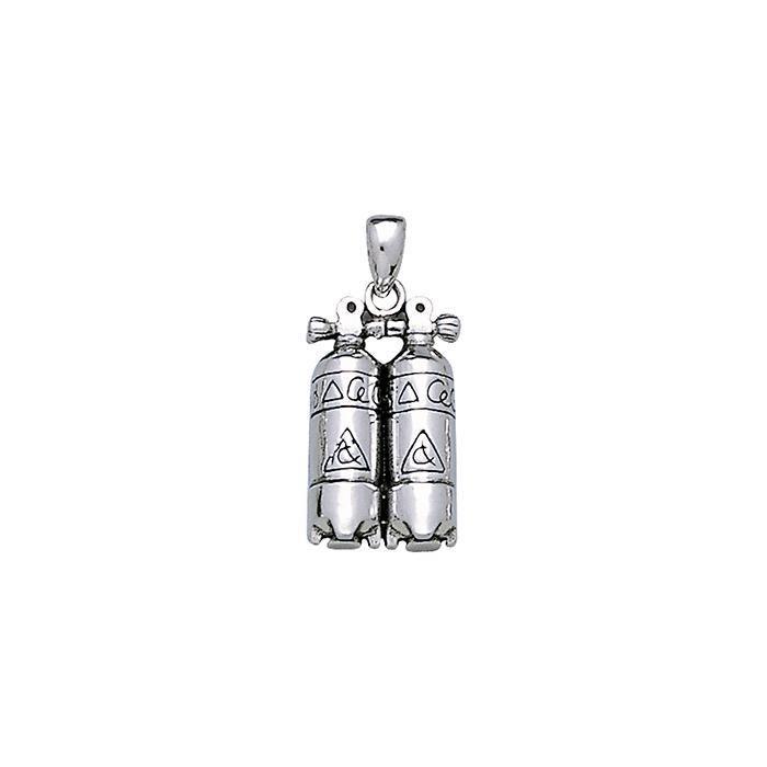 Double Dive Tank Sterling Silver Pendant TP2331 - Pendants