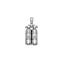 Double Dive Tank Sterling Silver Pendant TP2331 - Pendants