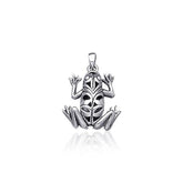 Knotwork Frog Silver Pendant TP2510 - Jewelry