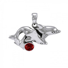 Double Dolphin Slider Pendant TP2639 - Pendants