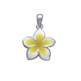Plumeria - Hawaii National Flower Silver Large Pendant - DiveSilver Jewelry