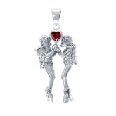 Gazing Dive Lovers Silver Pendant with Gemstone TP2685 - DiveSilver Jewelry