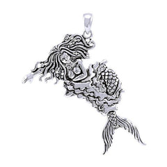 The Sleeping Mermaid Movable Sterling Silver Pendant TP2695 - Pendants
