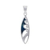 Wave Surfboard Sterling Silver Pendant TP3052 - Pendants