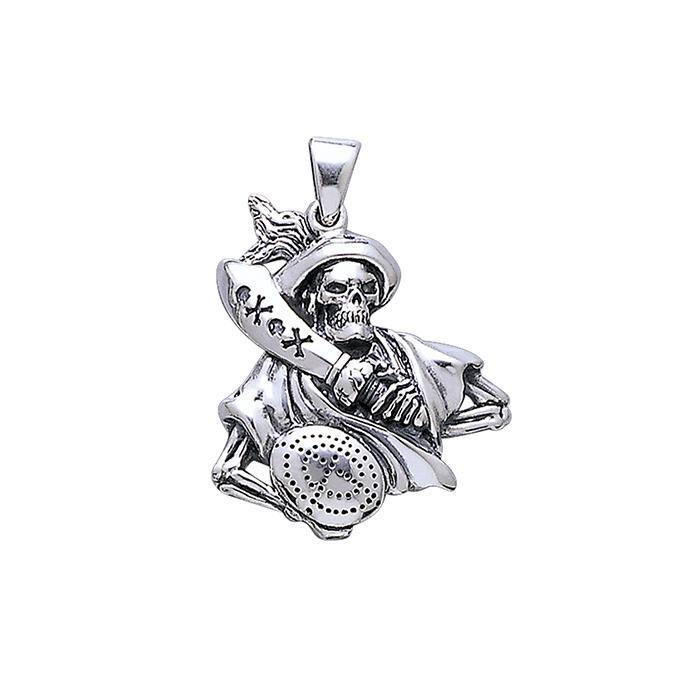 Pirate Skull Sterling Silver Pendant TP3055 - Pendants