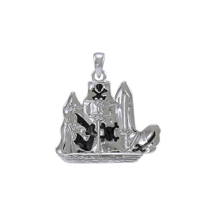Pirate Ship Sterling Silver Pendant TP3071 - Pendants