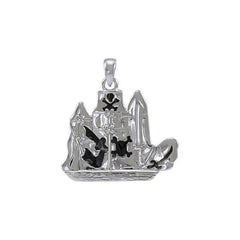 Pirate Ship Sterling Silver Pendant TP3071 - Pendants