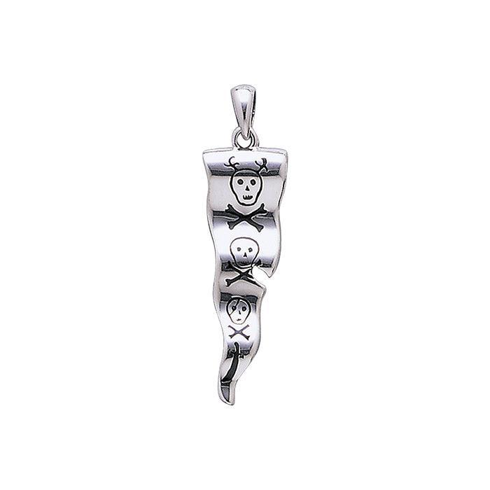 Francis Drake Flag Of Pirate T Sterling Silver Pendant TP3085 - Pendants