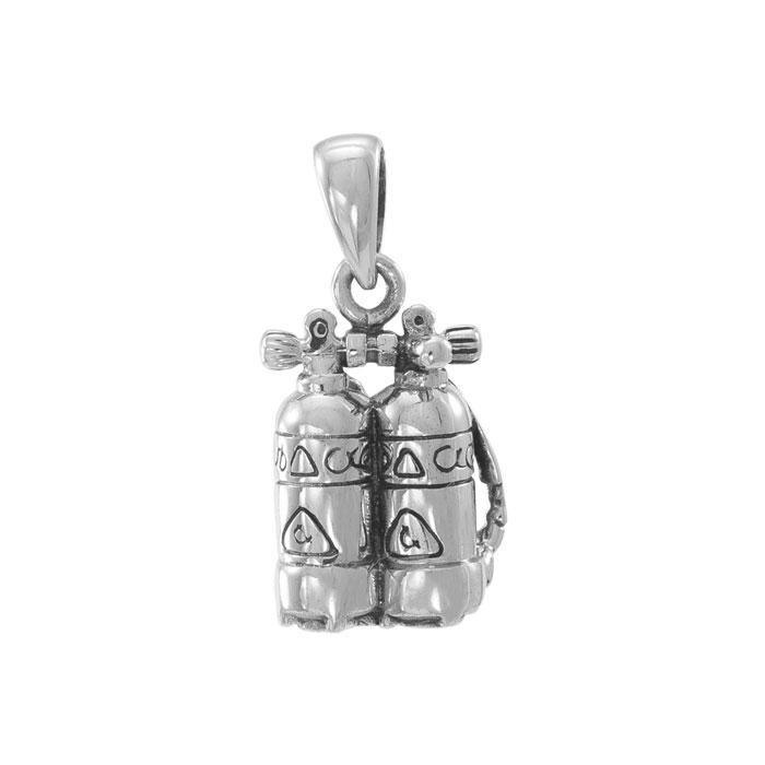 Double Dive Tanks Set Sterling Silver Pendant TP945 - Pendants