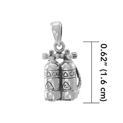 Double Dive Tanks Set Sterling Silver Pendant TP945 - Pendants
