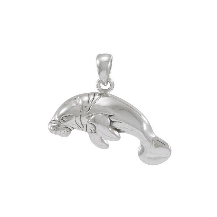Florida Manatee Sterling Silver Pendant TP996 - Pendants
