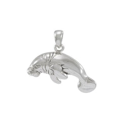 Florida Manatee Sterling Silver Pendant TP996 - Pendants
