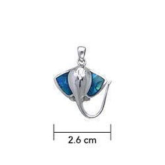 Inlaid Stingrays Sterling Silver Pendant TPD050