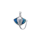 Inlaid Stingrays Sterling Silver Pendant TPD050 - Pendants
