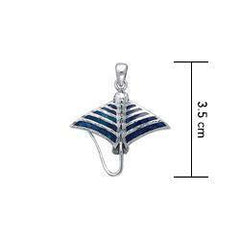 Inlaid Eagle Ray Sterling Silver Pendant TPD052 - DiveSilver Jewelry