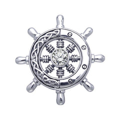 Large Celtic Ship Wheel ~ Sterling Silver Pendant Jewelry TPD069 - DiveSilver Jewelry