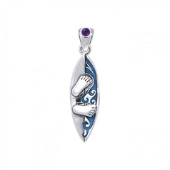 The Surfer's Surfboard Sterling Silver Pendant TPD070 - Pendants