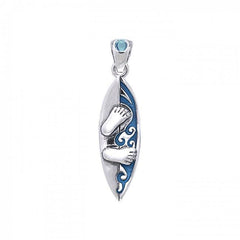 The Surfer's Surfboard Sterling Silver Pendant TPD070 - Pendants