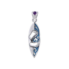 The Surfer's Surfboard Sterling Silver Pendant TPD070 - Pendants