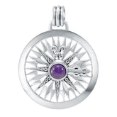 Celtic Fleur de Lis Compass Gemstone Pendant TPD075 - Pendants