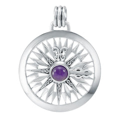 Celtic Fleur de Lis Compass Gemstone Pendant TPD075 - Pendants