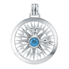 Celtic Fleur de Lis Compass Gemstone Pendant TPD075 - Pendants