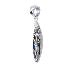 Mermaid Design Surfboard Sterling Silver Pendant TPD077 - Pendants
