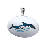 Dolphin In Waves Sterling Silver Pendant TPD1022 - Pendants