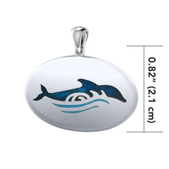 Dolphin In Waves Sterling Silver Pendant TPD1022 - Pendants