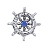Celtic Knots Ship's Wheel Silver Pendant with Gemstone TPD1028 - DiveSilver Jewelry