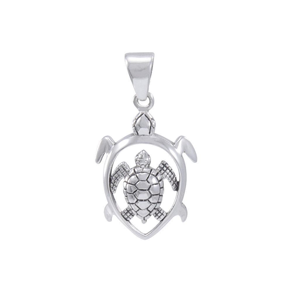 Loffwehead Turtle Sterling Silver Pendant TPD3942 - Pendants