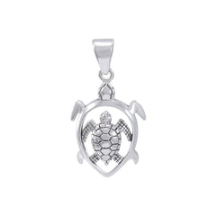 Loffwehead Turtle Sterling Silver Pendant TPD3942 - Pendants