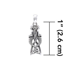 Celtic Mermaid Goddess Sterling Silver Pendant TPD4153 - Pendant