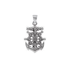Anchor Ship Wheel Pendant TPD4417 - Pendants