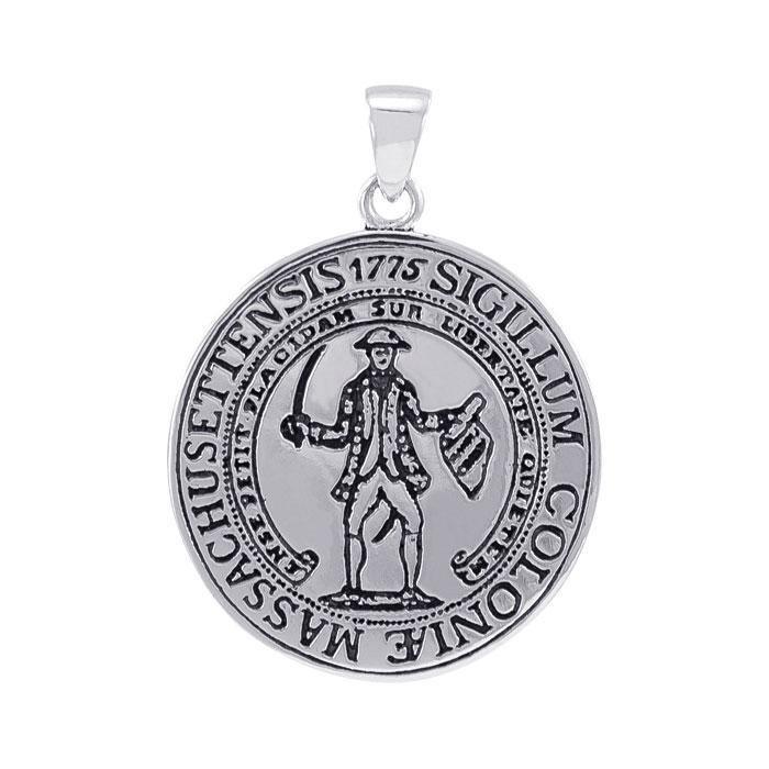 Massachusettensis Sigillum Coloniae Silver Pendant TPD4454 - Pendants