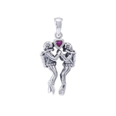 Undersea Lovers Gemstone Sterling Silver Pendant TPD4782 - Pendants