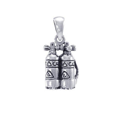 Double Dive Tank Sterling Silver Pendant TPD4813 - Pendants