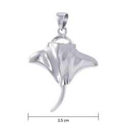 Manta Ray Sterling Silver Pendant TPD4823 - DiveSilver Jewelry